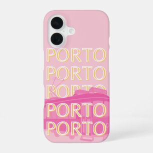 Porto Travel Art, Portugal, Roze, Preppy iPhone 16 Hoesje
