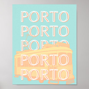 Porto Travel Art, Portugal Travel Art, Pastel Poster