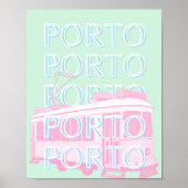 Porto Travel Art, Portugal Travel Art, Pastel Poster (Voorkant)