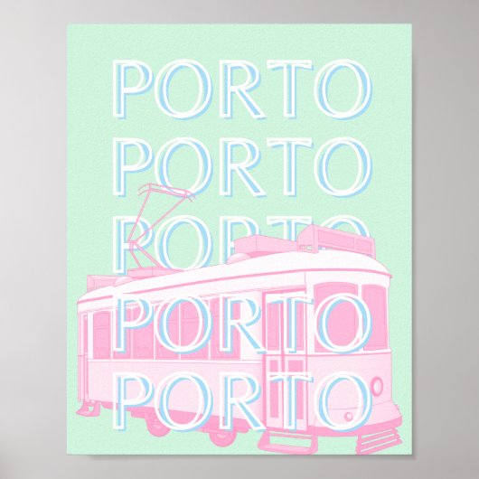 Porto Travel Art, Portugal Travel Art, Pastel Poster (Voorkant)