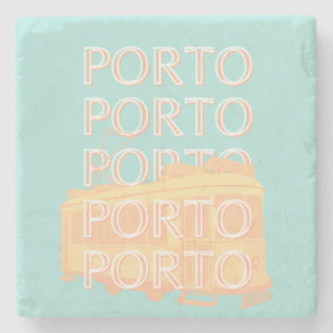 Porto Travel Art, Portugal Travel Art, Pastel Stenen Onderzetter