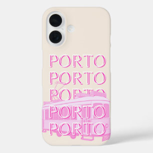 Porto Travel Art, Portugal Travel Art, Roze iPhone 16 Hoesje