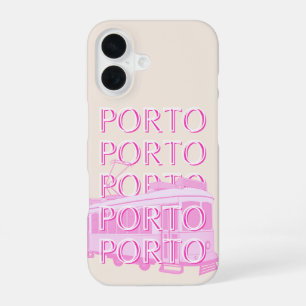 Porto Travel Art, Portugal Travel Art, Roze iPhone 16 Hoesje