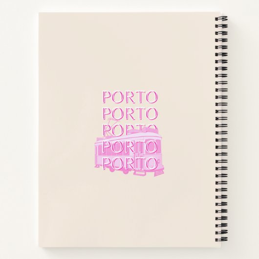 Porto Travel Art, Portugal Travel Art, Roze Notitieboek (Achterkant)