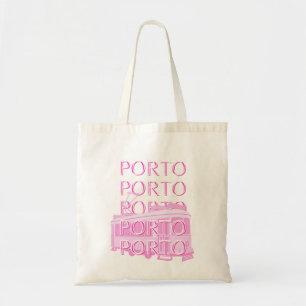 Porto Travel Art, Portugal Travel Art, Roze Tote Bag