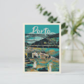 Porto Uitzicht met D. Luis I Bridge, Portugal Briefkaart (Staand voorkant)