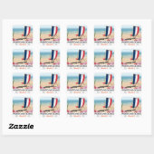 Porto-Vecchio, Franse strandreisposter Vierkante Sticker (Vel)