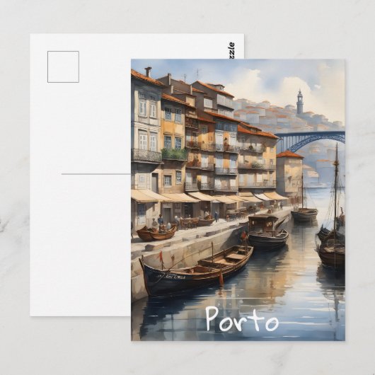 Porto waterverf briefkaart (Voorkant / Achterkant)