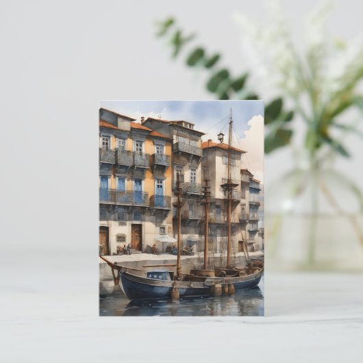 Porto waterverf briefkaart (Staand voorkant)