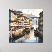 Porto waterverf canvas afdruk (Voorkant)
