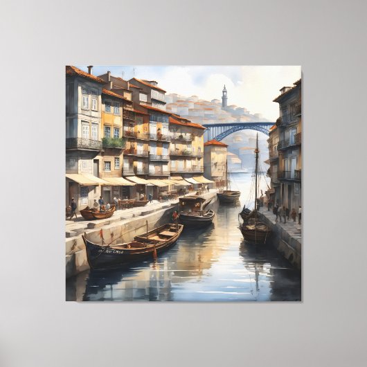 Porto waterverf canvas afdruk (Voorkant)