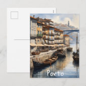 Porto waterverf feestdagenkaart (Voorkant / Achterkant)