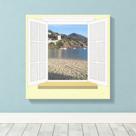 PortoBello, Italië via Window Canvas Afdruk (Insitu (Houten vloer))