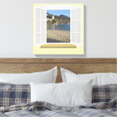 PortoBello, Italië via Window Canvas Afdruk (Insitu (Slaapkamer))