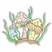 Portobello paddenstoel sticker (Voorkant)