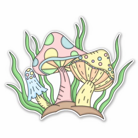 Portobello paddenstoel sticker (Voorkant)