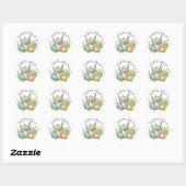 Portobello Pun Cute Pastel Ronde Sticker (Vel)