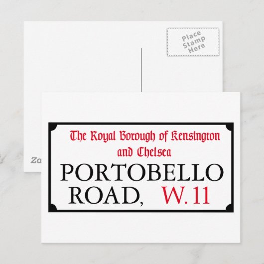 Portobello Road, London Street Sign Briefkaart (Voorkant / Achterkant)