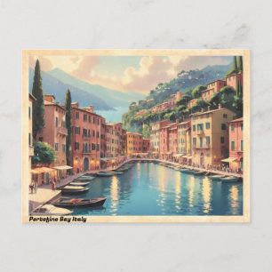 Portofino Bay Italië Vintage reizen Briefkaart
