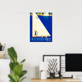 Portofino Blue Zee White Sailboat Tourism Poster (Thuiskantoor)