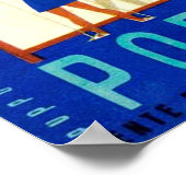 Portofino Blue Zee White Sailboat Tourism Poster (Hoek)