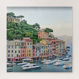Portofino Harbour - Zomer in Italië - 20x20 inch Legpuzzel