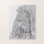 Portofino in zwart-wit - 11x14 - 252 pc legpuzzel (Verticaal)