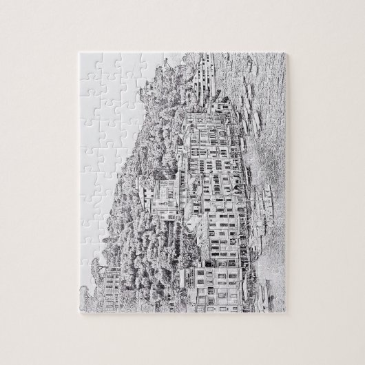 Portofino in zwart-wit - 8 x 10 - 110 pc legpuzzel (Verticaal)