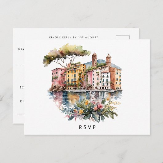 Portofino Italiaans briefkaart voor de zomerbruilo (Voorkant / Achterkant)