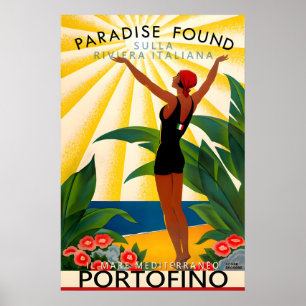Portofino Italiaanse Riviera Middellandse Zee Ligu Poster