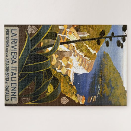  Portofino Italië Illustratie van Riviera Legpuzzel (Horizontaal)