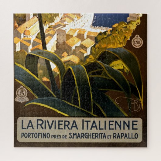  Portofino Italië Illustratie van Riviera Legpuzzel (Verticaal)