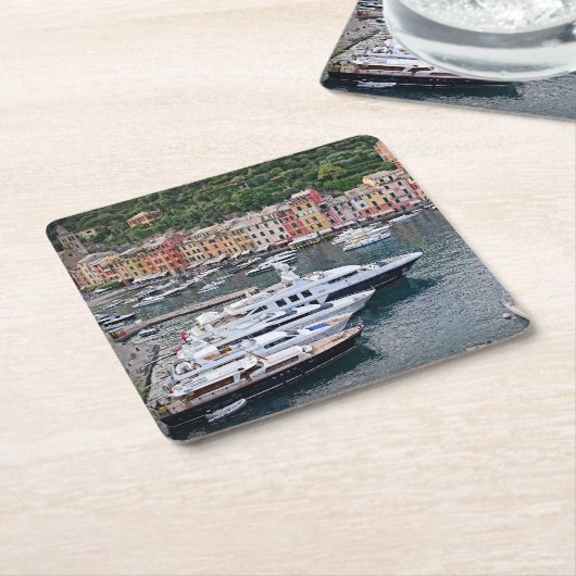 Portofino, Italië — Italiaans havendorp — Onderzet Kartonnen Onderzetters (Schuin)