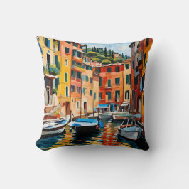 Portofino Italië Mediterraan Waterschap Boten Kussen