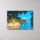 Portofino, Italië, olieverfschilderij Canvas Afdruk (Voorkant)