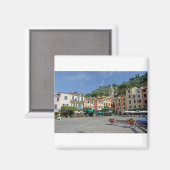 Portofino, Italië. Portofino Village Square Magneet (Voorkant / Achterkant)