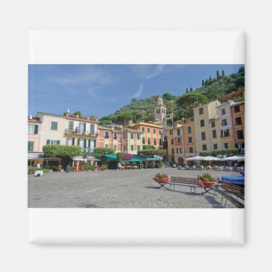 Portofino, Italië. Portofino Village Square Magneet (Voorkant)