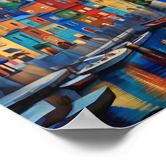 Portofino Italië Print, Value Poster papier (mat) (Hoek)