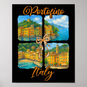 Portofino Italië Reizen Trip Coquette Portofino Poster