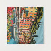 Portofino Italië Scene Mediterraan Europa Wandkleed (Voorkant (horizontaal))