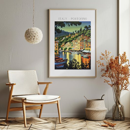 Portofino Italië Schilderachtig kunst Print Poster