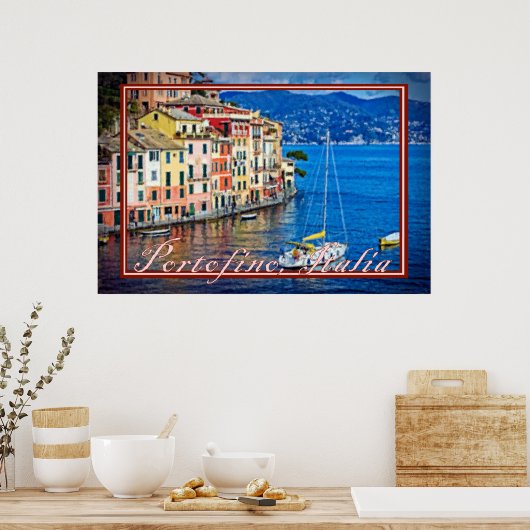 Portofino, Italië - Schildereffect Poster (Keuken)