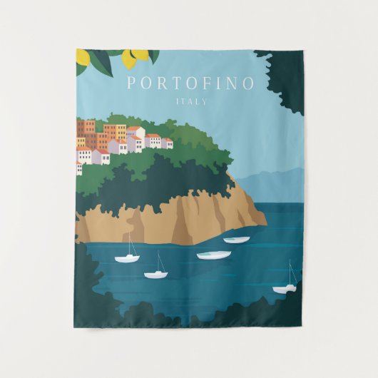 Portofino Italië Wandkleed (Voorkant)