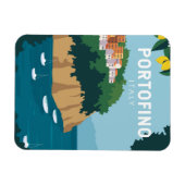 Portofino Italy Retro Travel Art  Magneet (Horizontaal)