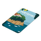 Portofino Italy Retro Travel Art  Magneet (Linkerzijde)