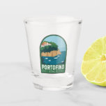 Portofino Italy Retro Travel Art  Shot Glas<br><div class="desc">Portofino-vectorkunstontwerp. Portofino is een vissersdorp aan de Italiaanse kust van Riviera,  ten zuidoosten van Genua.</div>