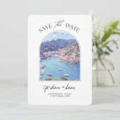 Portofino Italy Wedding Save the Date Kaart (Staand voorkant)