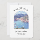 Portofino Italy Wedding Save the Date Kaart (Voorkant)