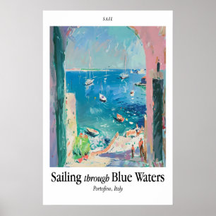 Portofino Kust Italië Print Middellandse Zee Haven