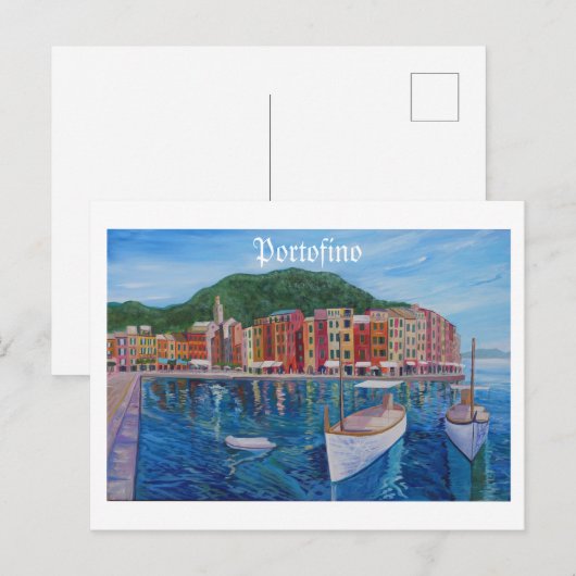 Portofino Mediterrane Pearl van de Italiaanse Rivi Briefkaart (Voorkant / Achterkant)